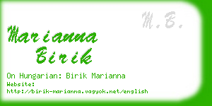 marianna birik business card